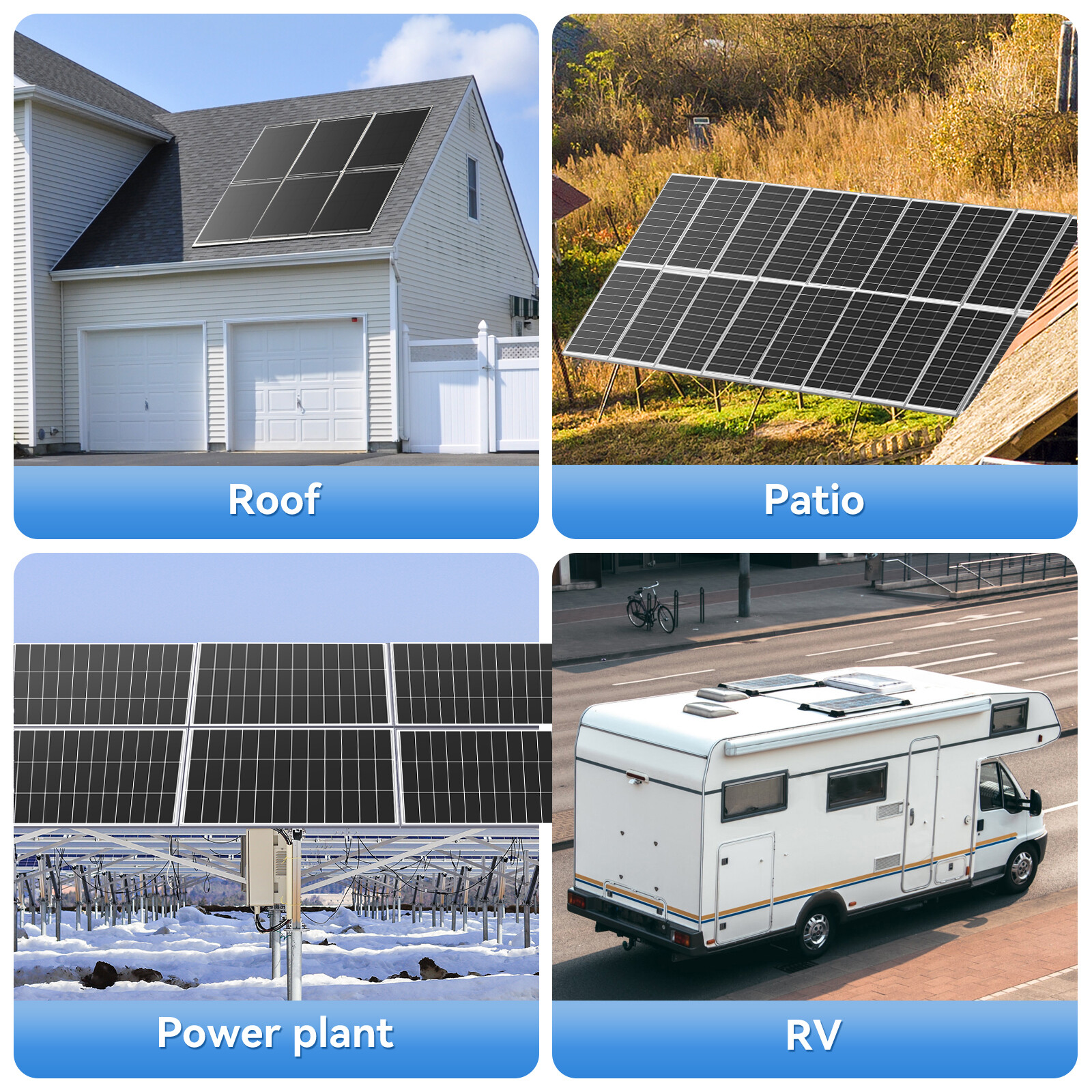 200W 300W Mono Solar Panel Kit 12V Charging Off-Grid Battery Power RV Home Boat