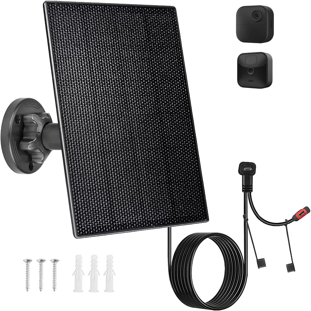 Solar Panel Charger for Blink Camera with 2600mAh Battery, IP66 Waterproof