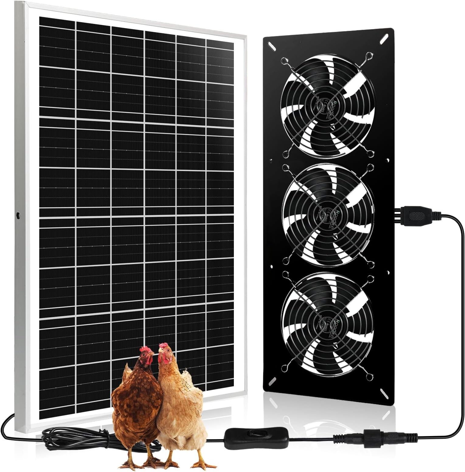 Solar Powered 3 Fan Kit, 25W High Velocity Waterproofed Solar Exhaust Fans fo…