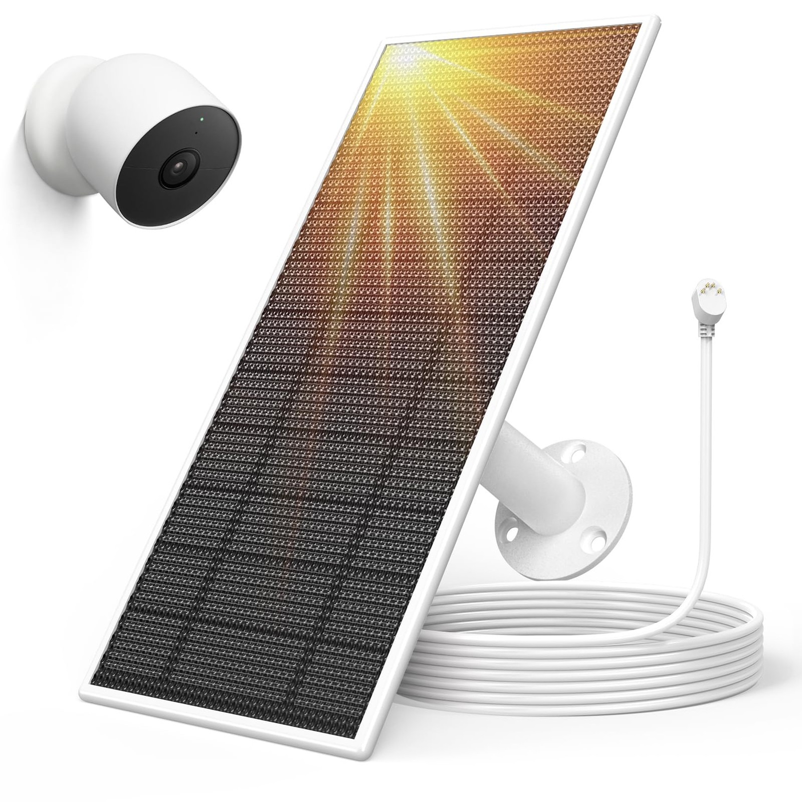 Solar Panel for Google Nest Camera Outdoor or IndoorBattery Version, 5V 5W So…