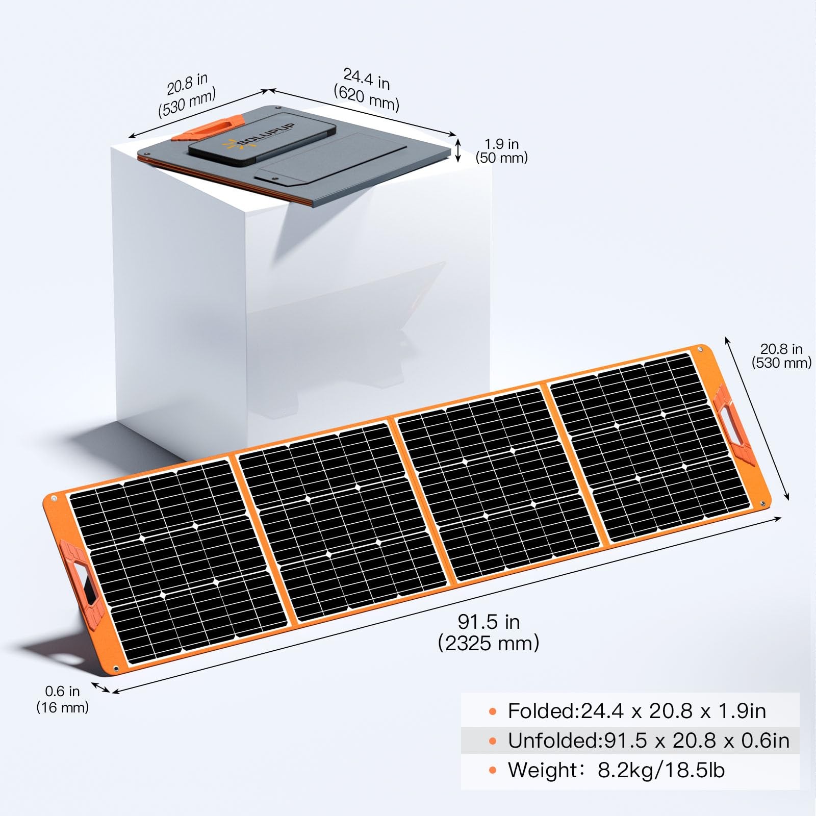 200 Watt Portable Solar Panel for Power Station Generator, 19.8V IP65 Waterproof