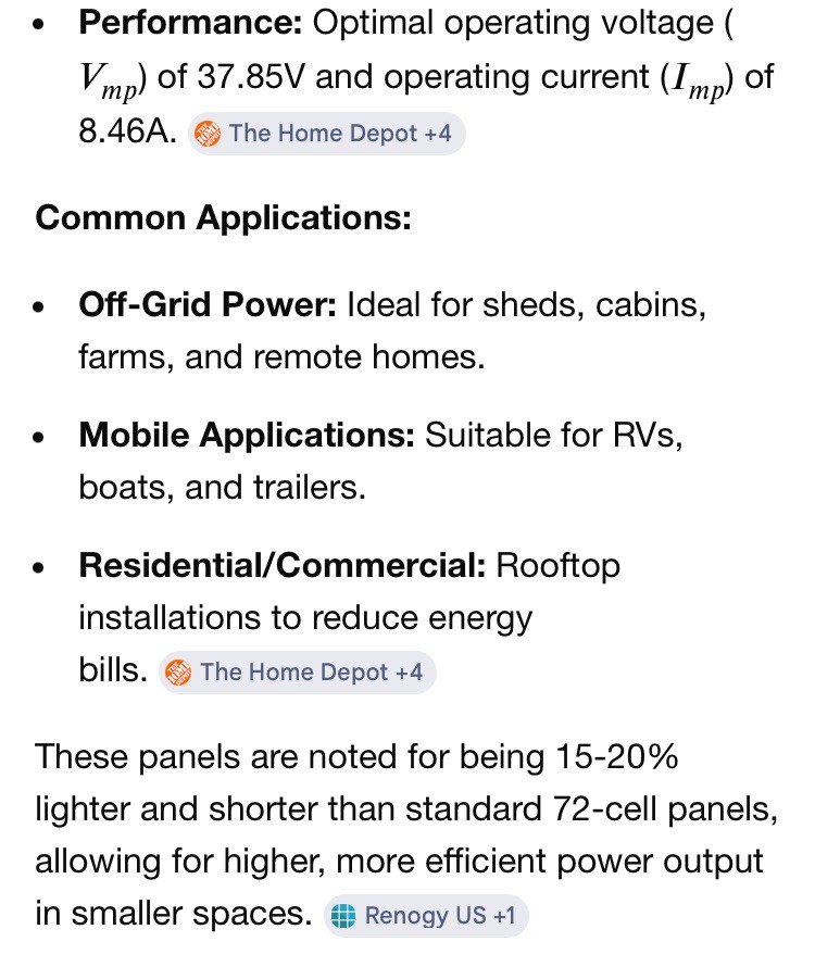 Renogy 2 Piece Solar Panel 320 Watt RNG-320DX2 for RV Boat Shed Farm House Roof
