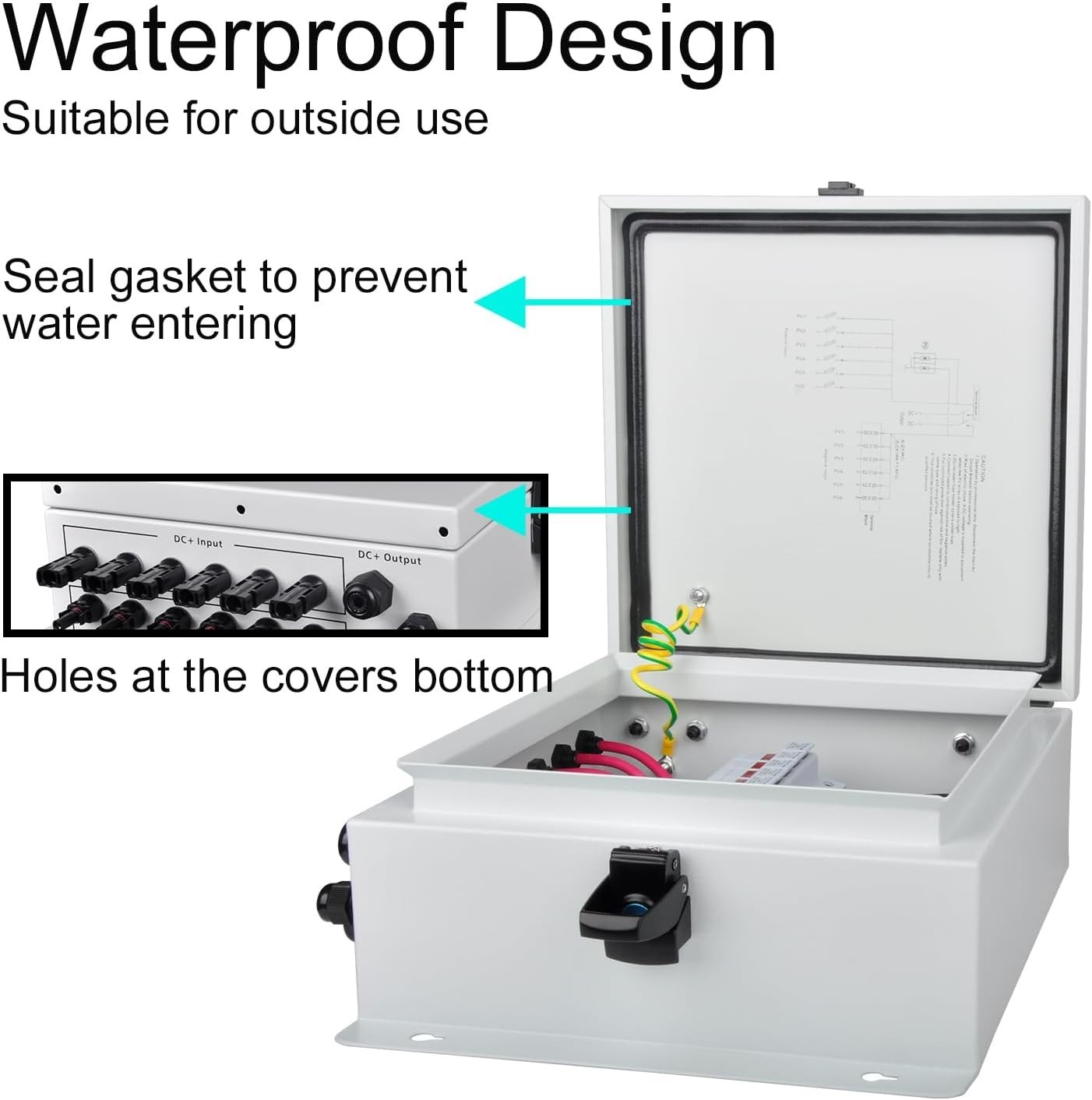 Durable Metal PV Combiner Box: 63A Circuit Breaker for Reliable Solar Systems
