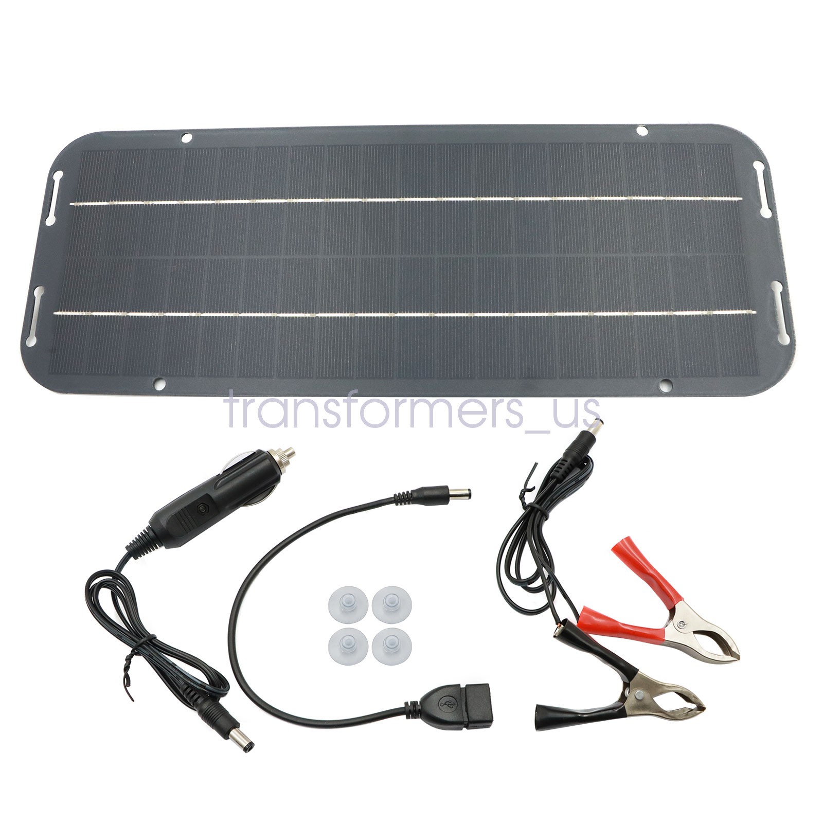 12V Trickle Charger 30W Solar Panel Battery Charger Kit Maintainer Car Boat RV