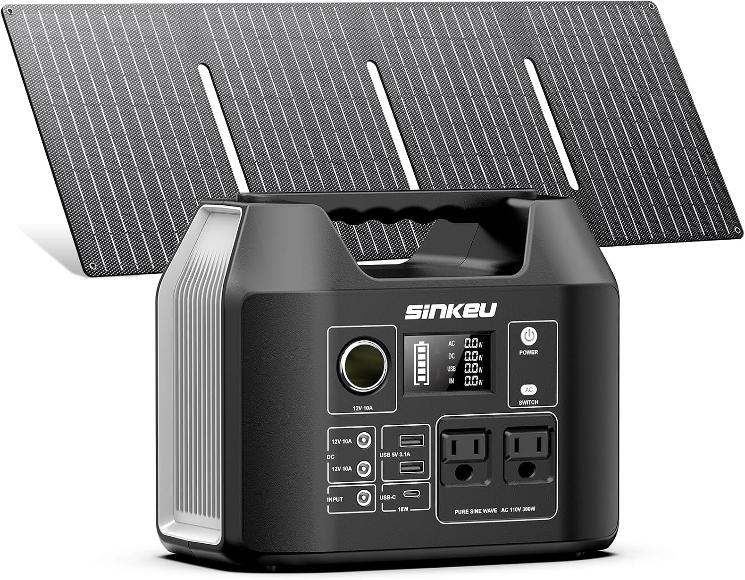 SinKeu Solar Generator 300W 256Wh with 40W Solar Panel LiFePO4