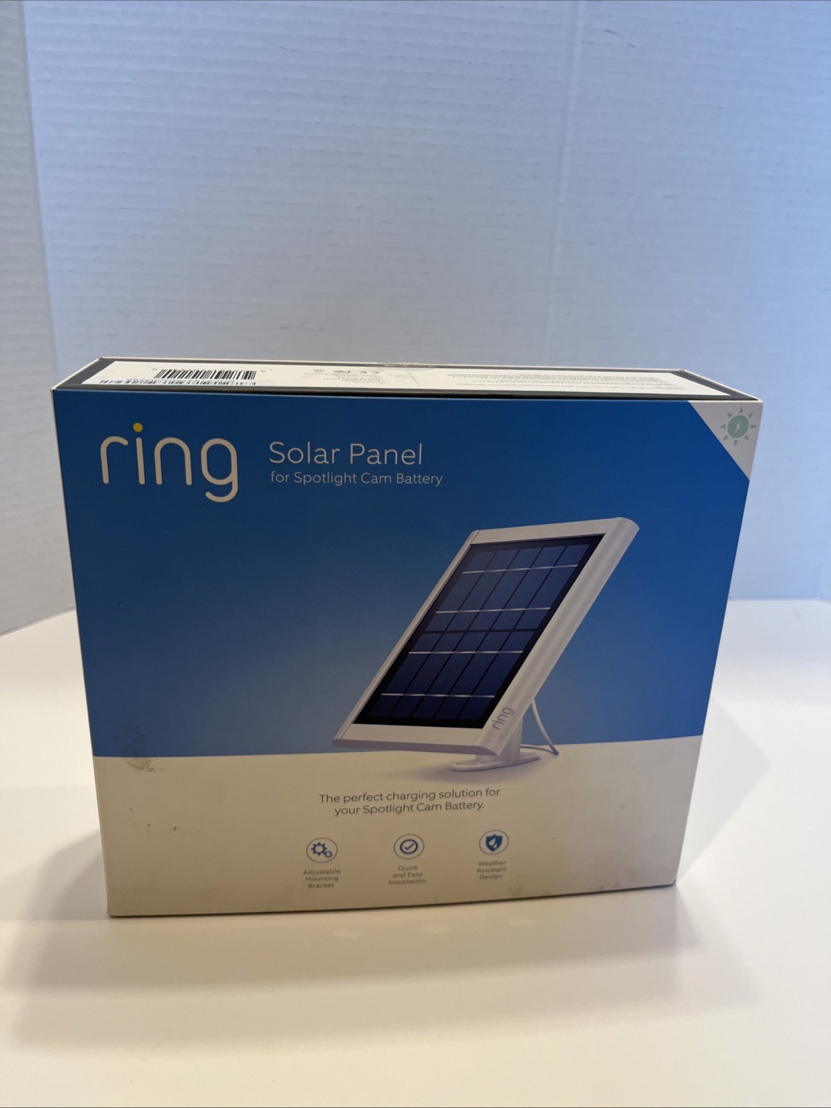White Ring Super Solar Panel 5W Barrel Plug Connector For Spotlight Cam/ Stickup