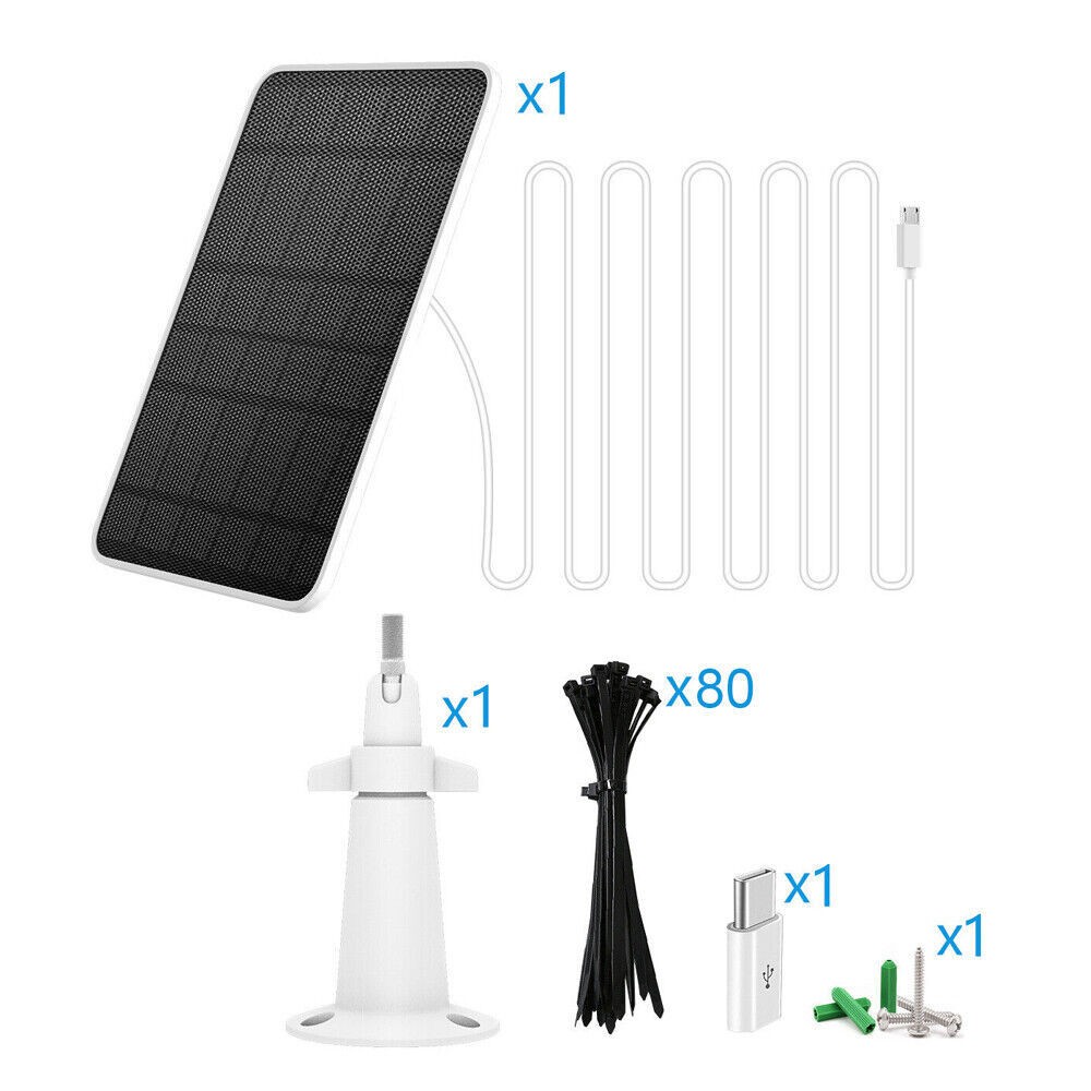 4W Solar Panels for Eufy Eufycam Cam E/2C/2/2 Pro Wall Mount 9.8ft Power Cable
