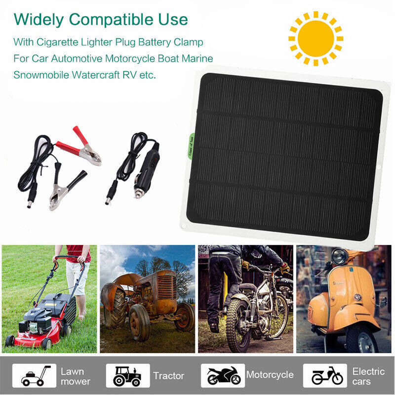 20W Solar Panel 12V Trickle Charger Battery Charger Kit Maintainer Boat RV Car
