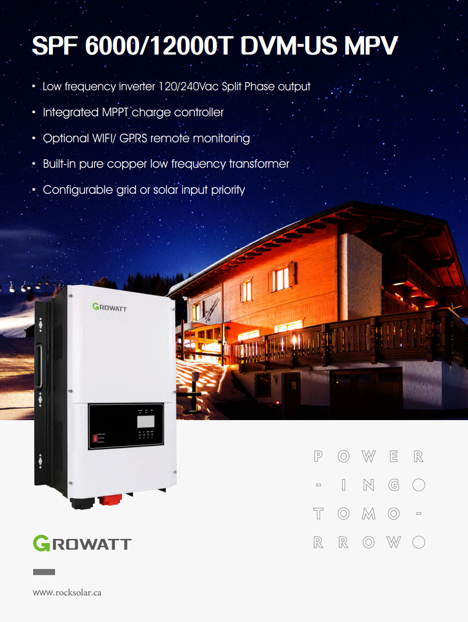 Solar kit 1x The Growatt 12KW Off-Grid -16x Solar panel Hanersun Hitouch 440W