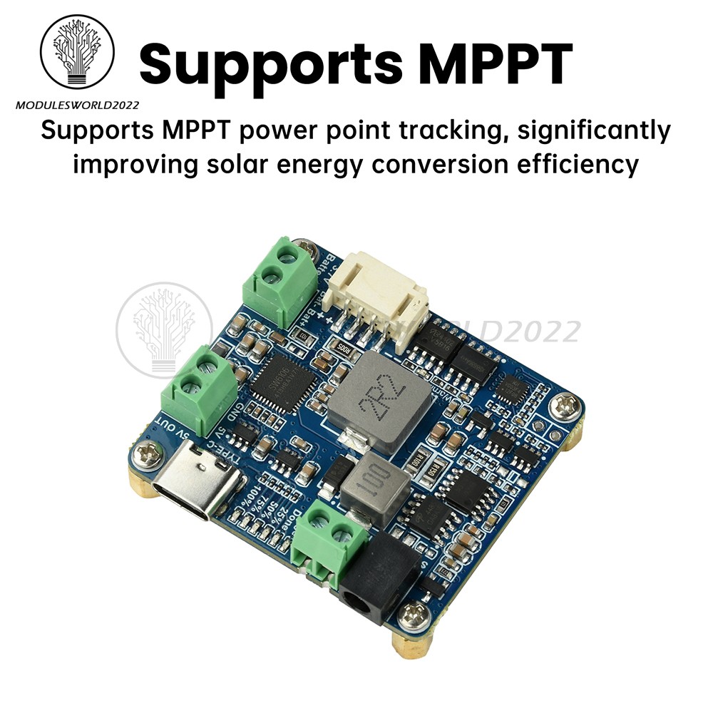 6-24V Solar Panel Power Management Module 5V 3A Supports MPPT, PD QC FCP SFCP