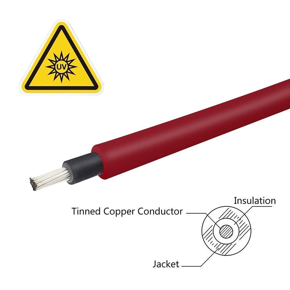 Certified 5Ft 12AWG Waterproof Solar Extension Cable with Male-Female MC4