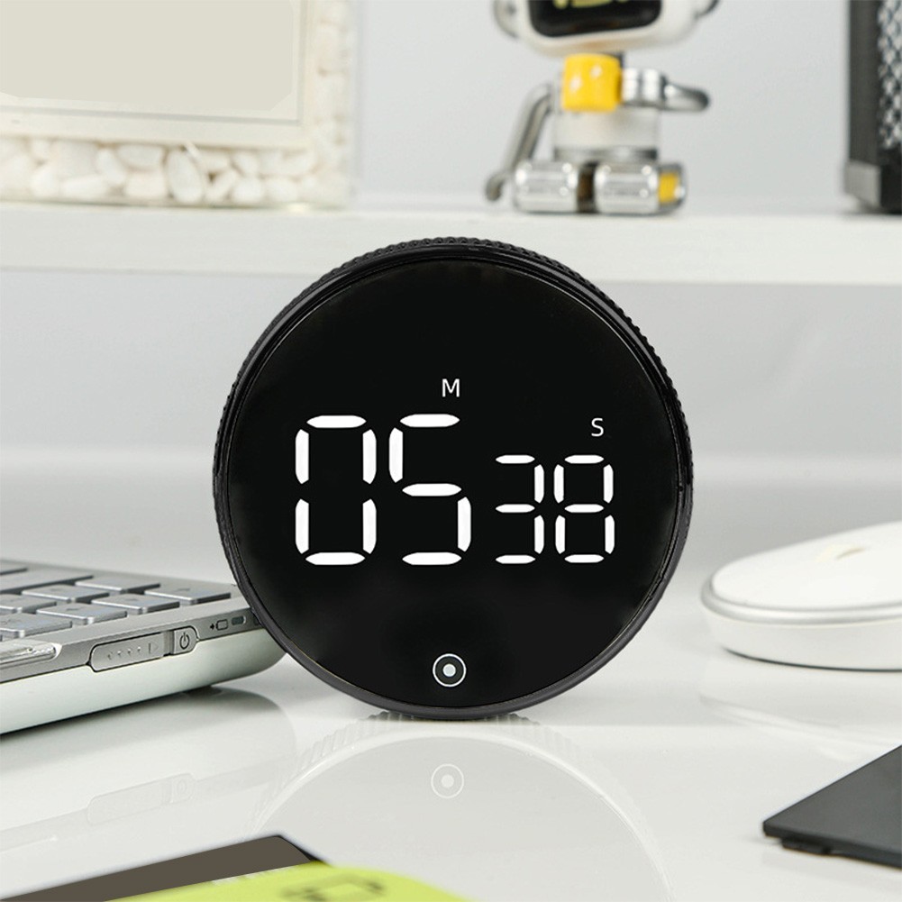 Rotary Kitchen Timer With Magnetic Design Large LED Display And Volume Control