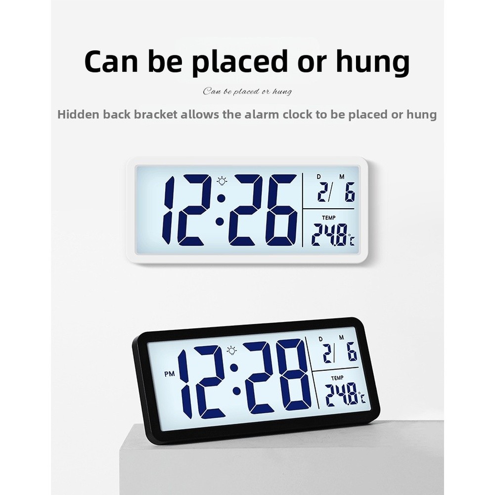 Indoor Climate Digital Wall Clock LCD Nordic Style Temperature Humidity Display
