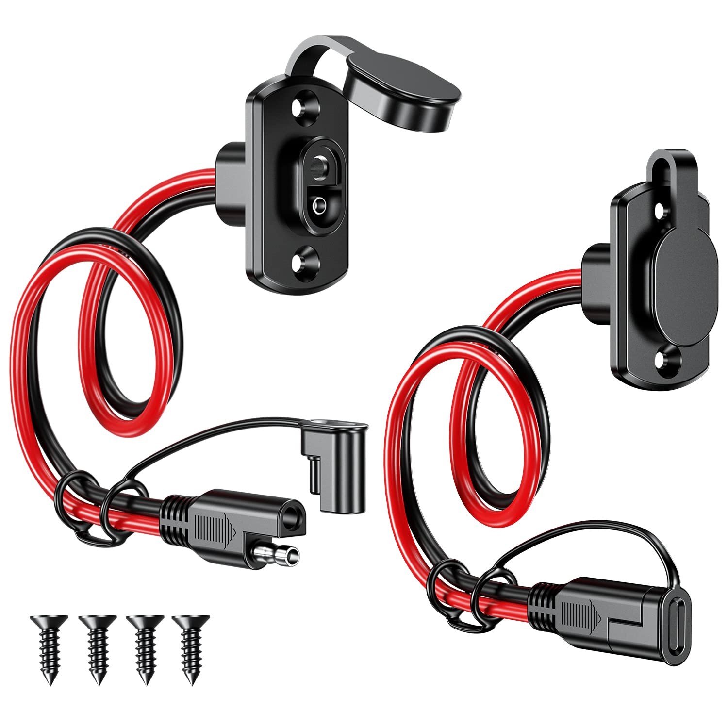 Depvko 2Pcs SAE Quick Connector Harness, 1FT 12AWG SAE Adapter Male Plug to Fema