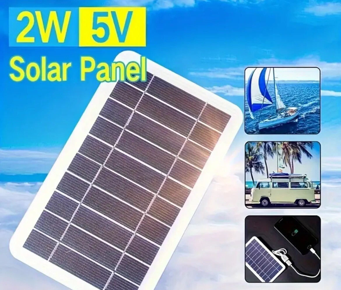 1pc Solar Portable Charging Panel Outdoor Waterproof Solar USB Charger