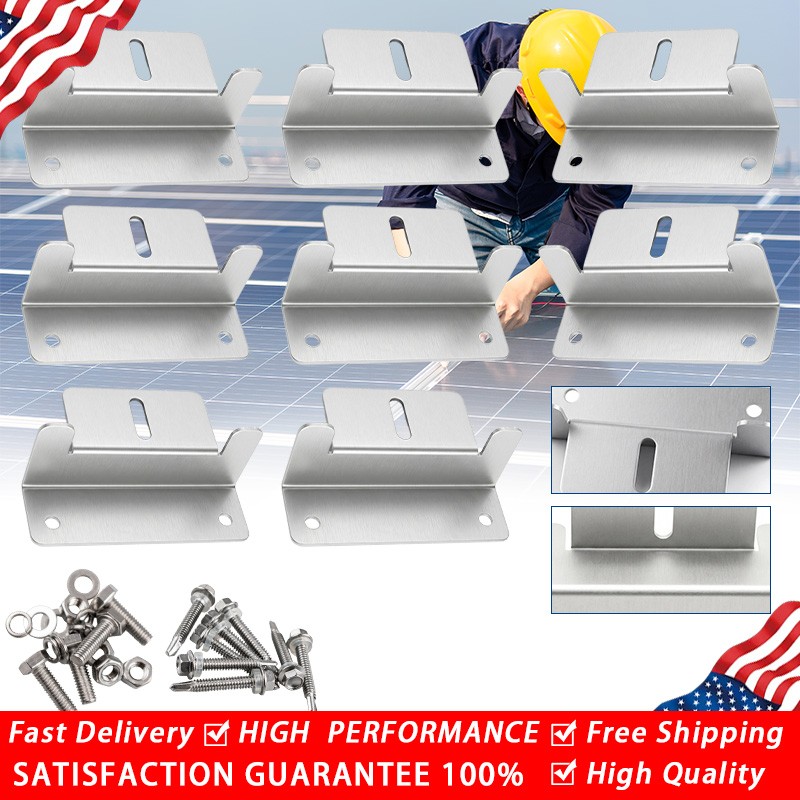 4/8 PCS Solar Panel Z Bracket Mounting Mounts for RV Boat Roof Wall Heavy Duty