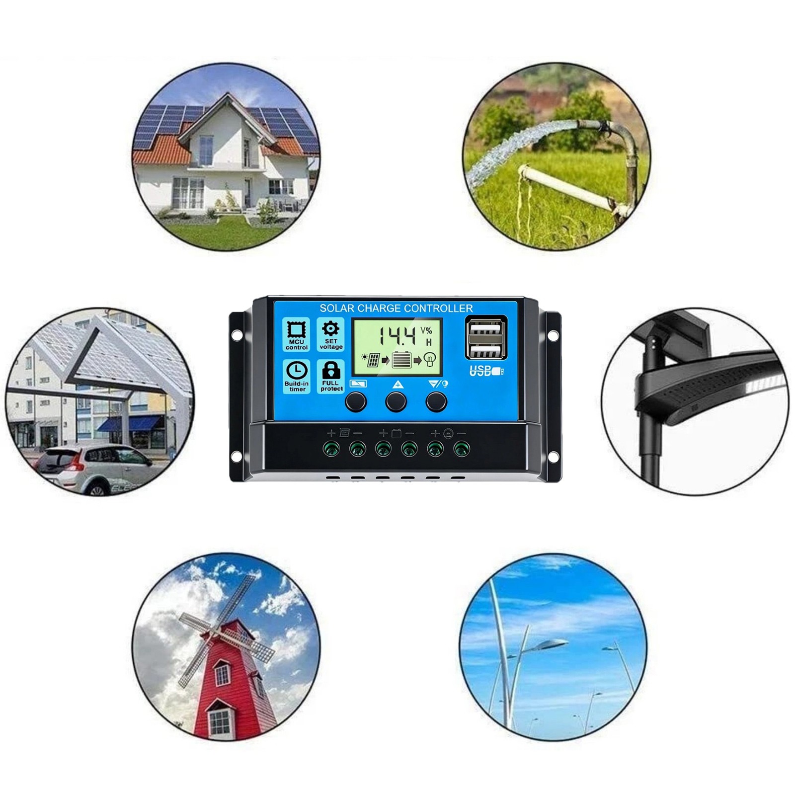 50W 12V Solar Panel Kit Controller Mono N-Type High Efficiency Battery Charging