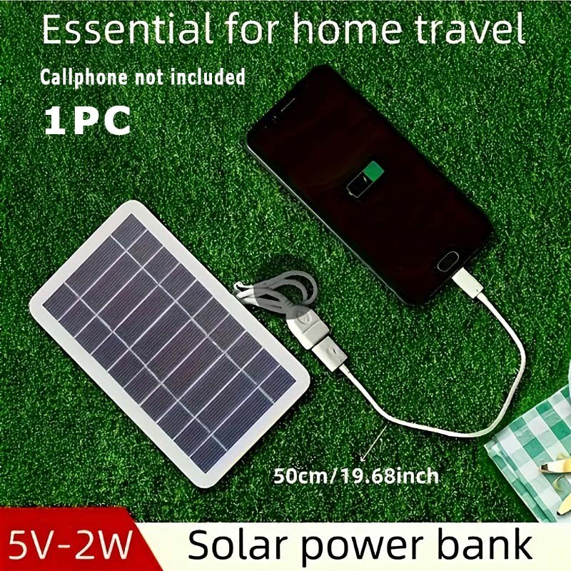 Dustproof Travel-Friendly 5V 2W Portable Solar USB Charger for Outdoor Emergency