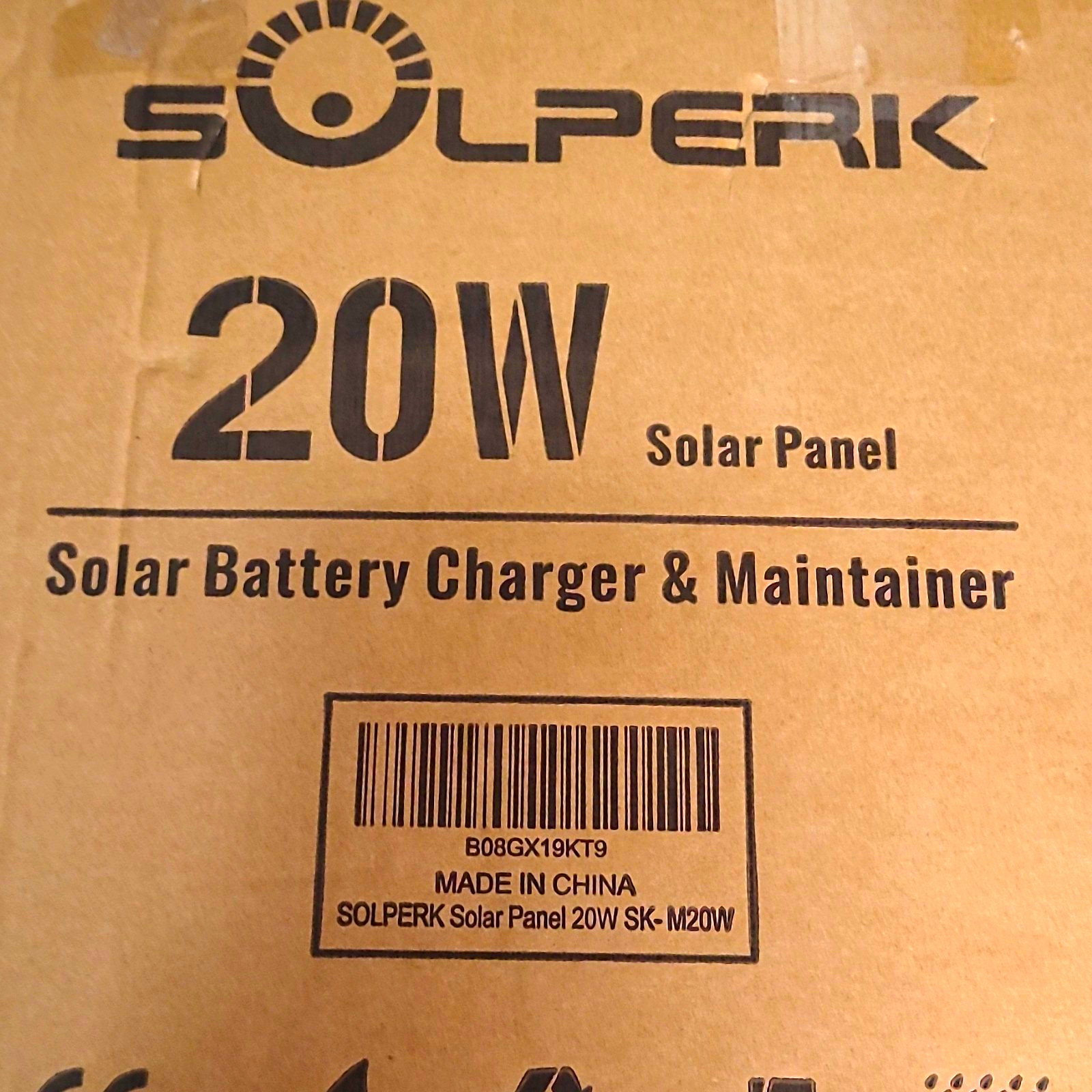 SOLPERK 20W Solar Panel Battery Charger & Maintainer, Model SK-M20W