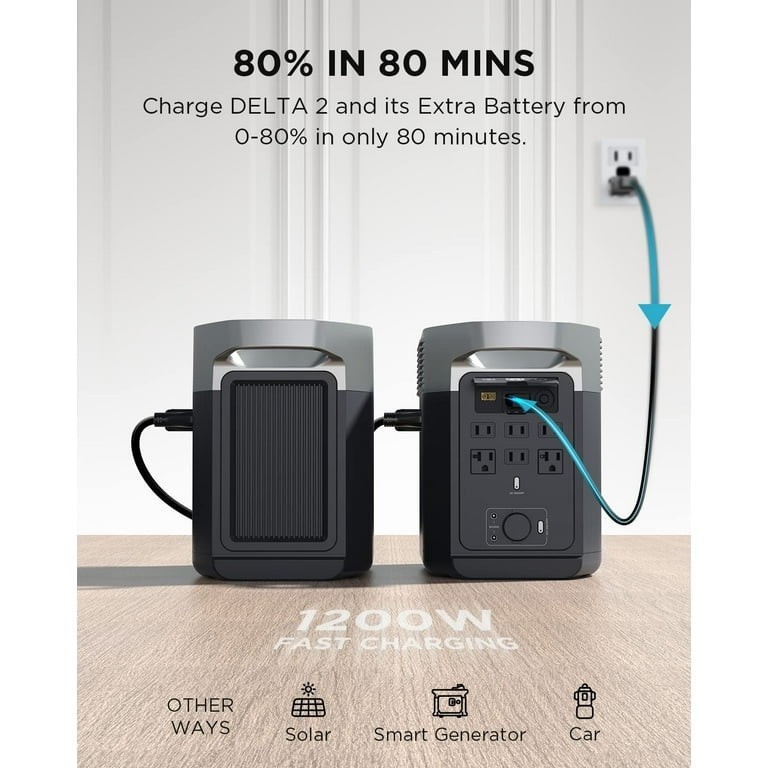 EcoFlow Delta 2 Smart Extra Battery 1024Wh LiFePO4 LFP Expansion Power Station