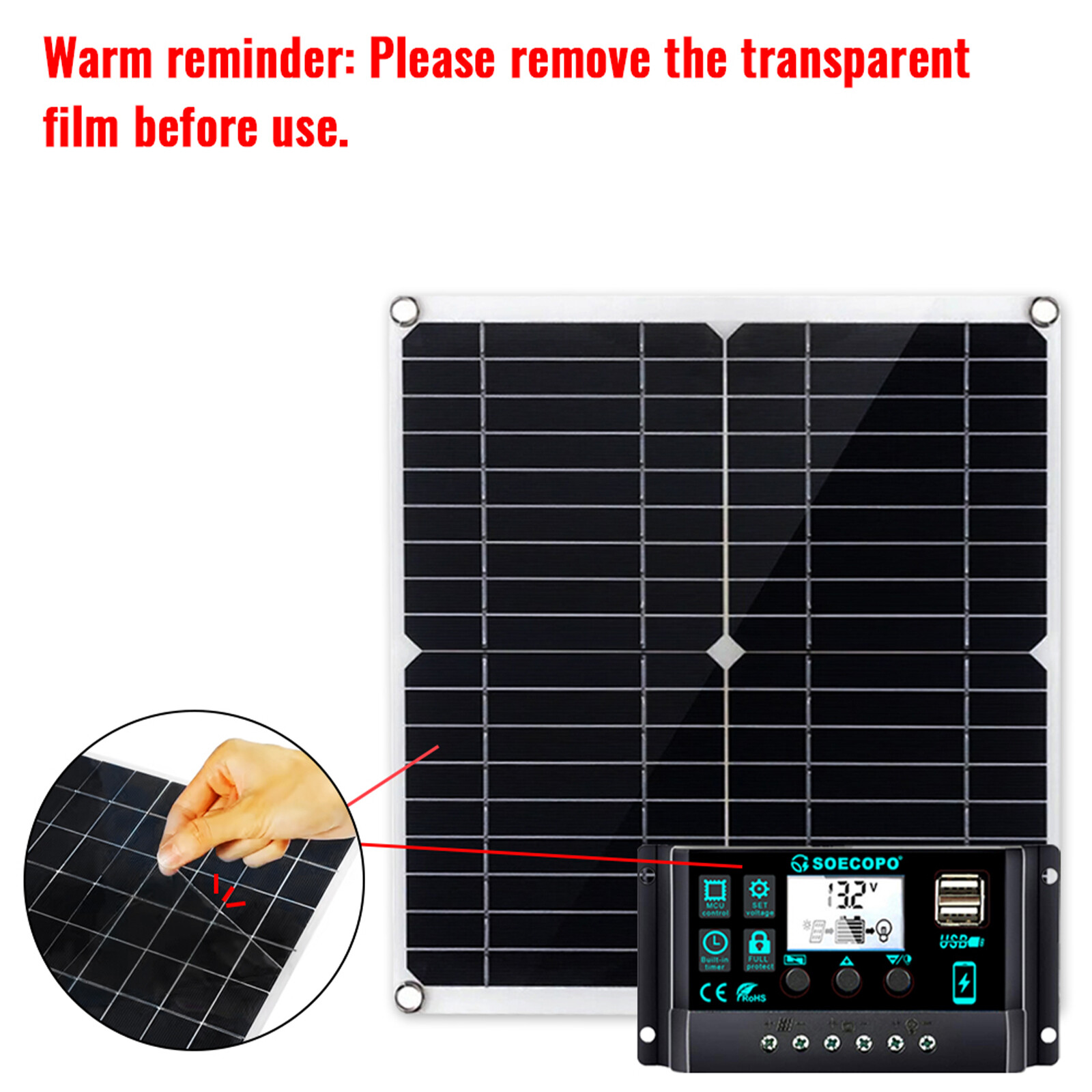 1200W Solar Panel Kit 10A-100A 12V Battery Charge Controller RV Caravan Board