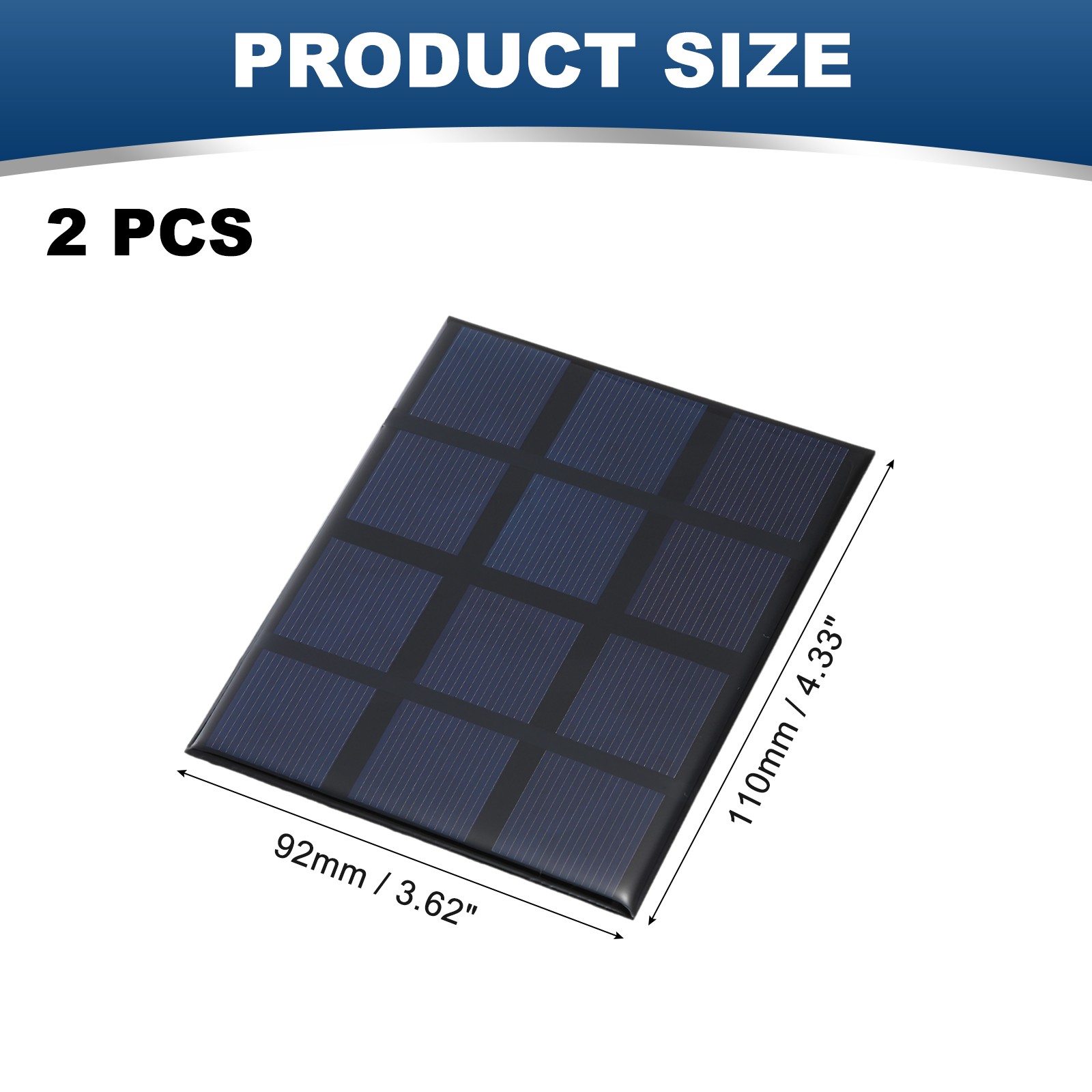2Pcs 3V 1.2W 400mA Mini Solar Panels, Solar Photovoltaic Power Cells