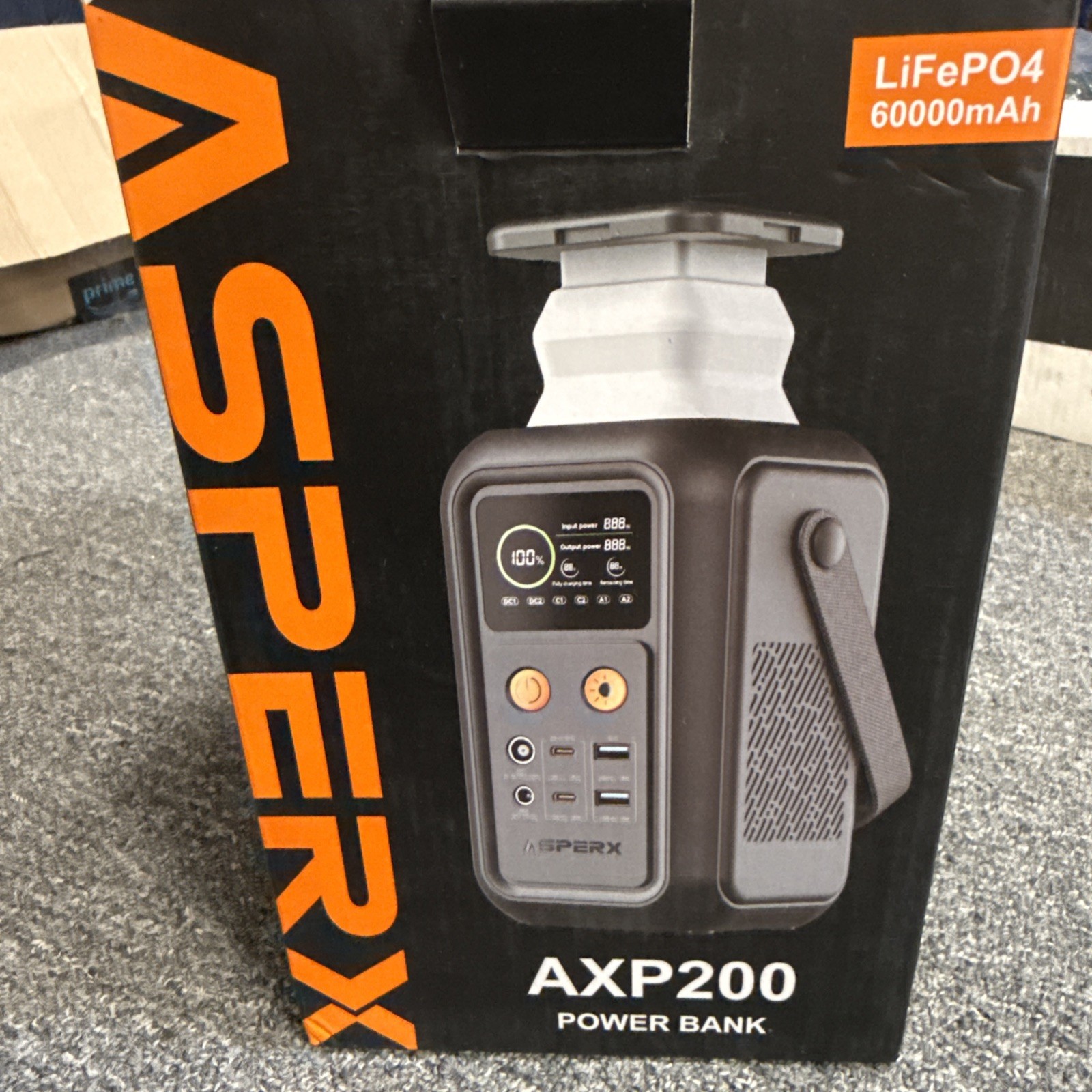 Asperx Portable Power Station, 192Wh Lifepo4 Battery with 200W Output, Dual 140W