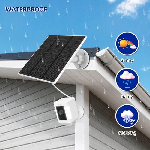Solar Panels for Ring Camera Outdoor (New Generation) 5W 5V Solar Panel 3 White