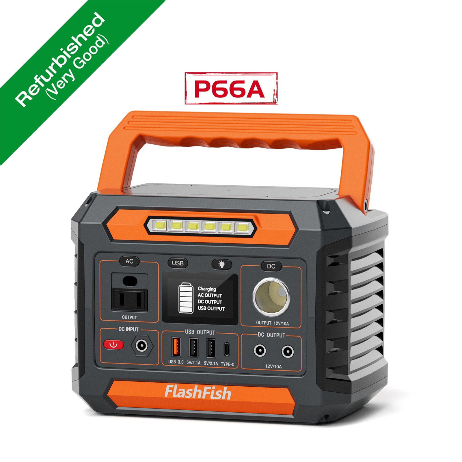 Flashfish P66A Portable Power Station 200W 144.3Wh Solar Generator Refurbished