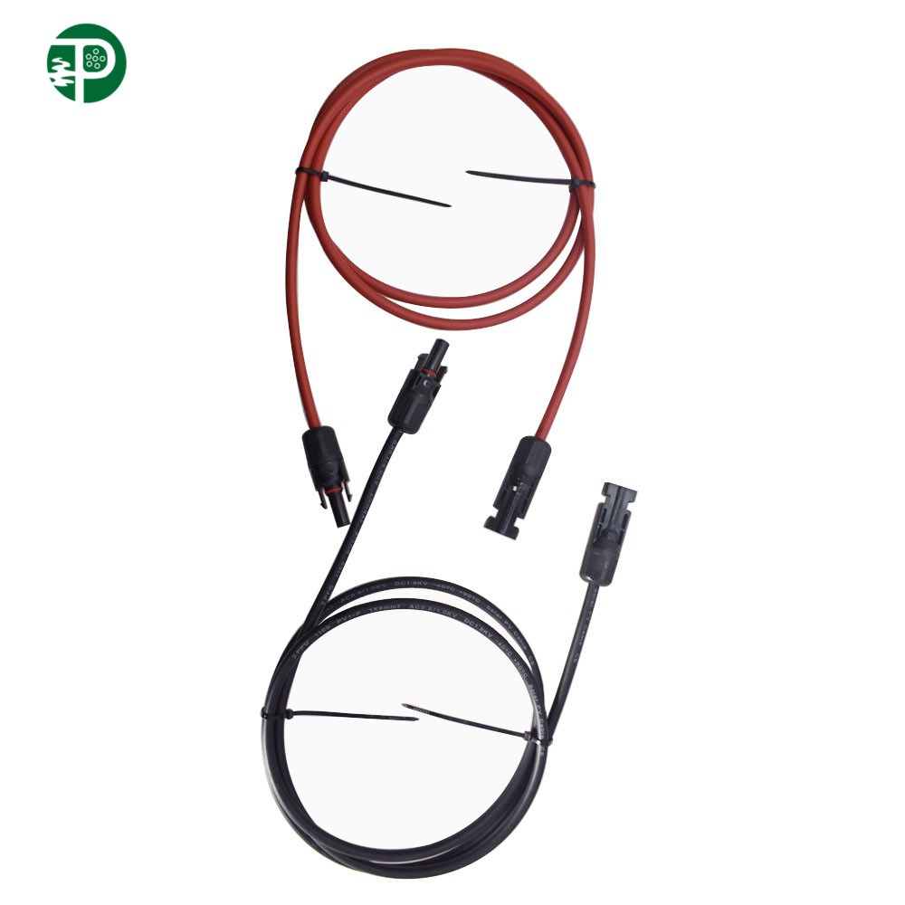 Black and Red Solar Panel Extension Cable Wire Connector 12/10 AWG 1 pair