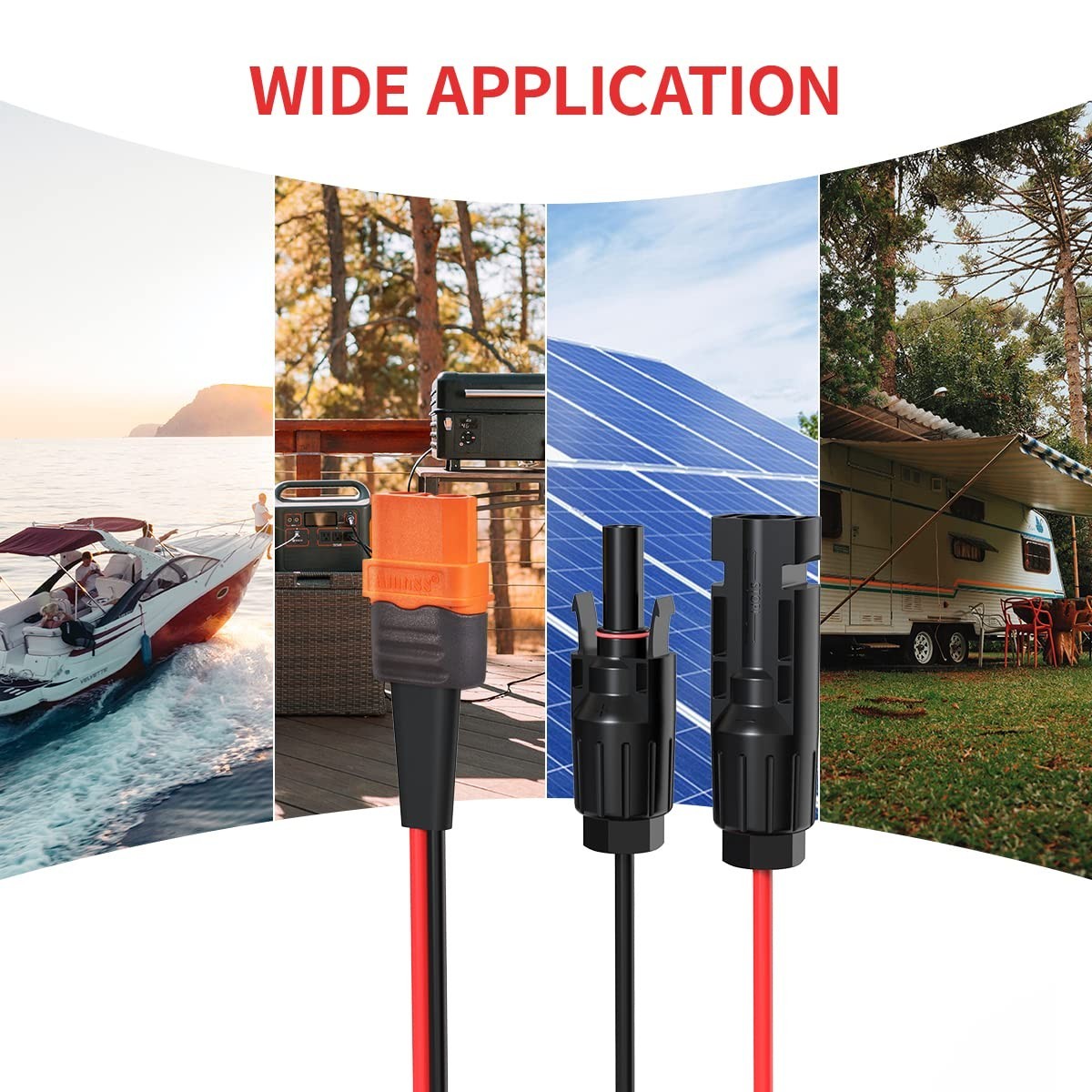25FT 12AWG Solar XT60i Cable Adapter for Portable Power Station – Solar Connecto