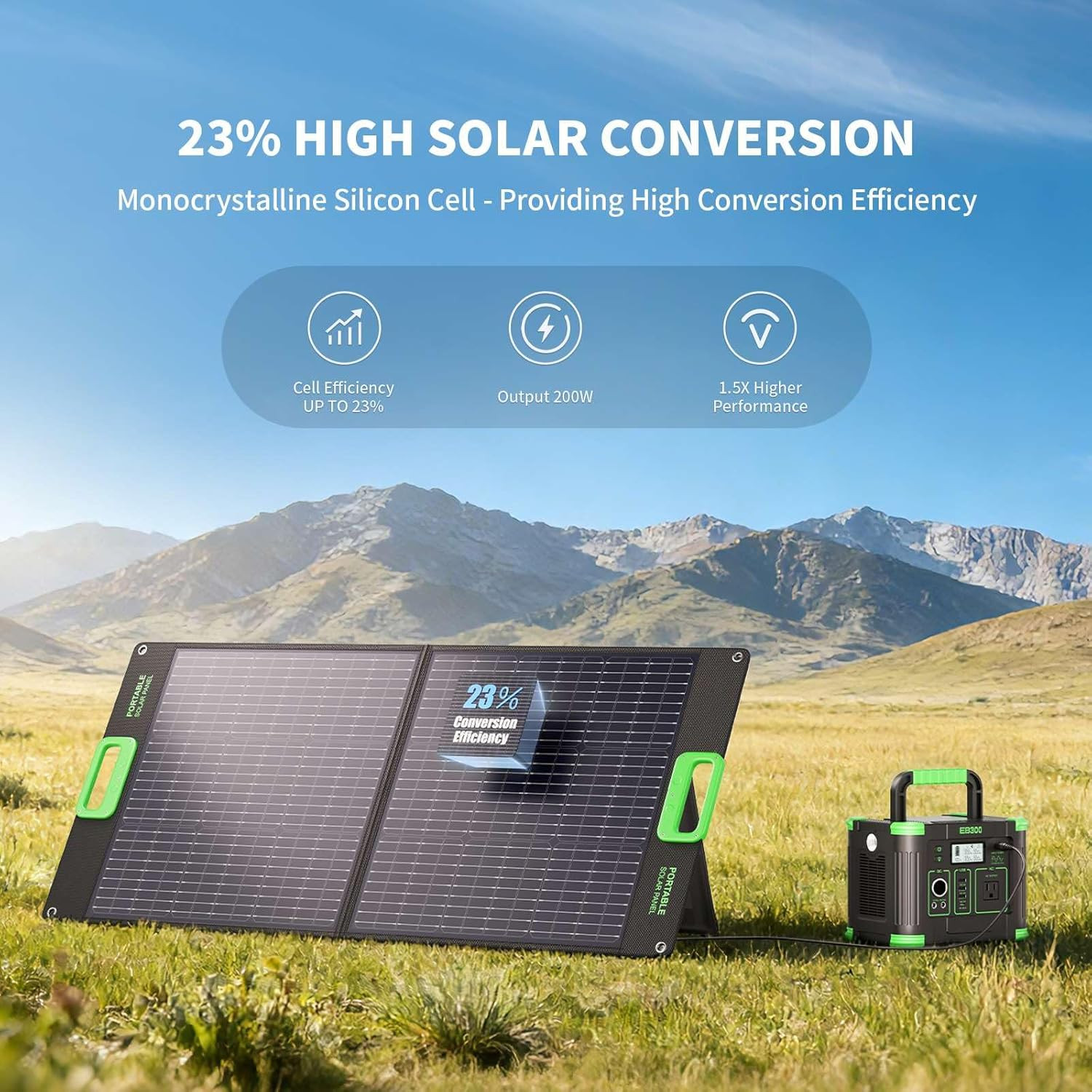 100W Portable Solar Panel for Power Station Generator, 20V Foldable Solar Cell S