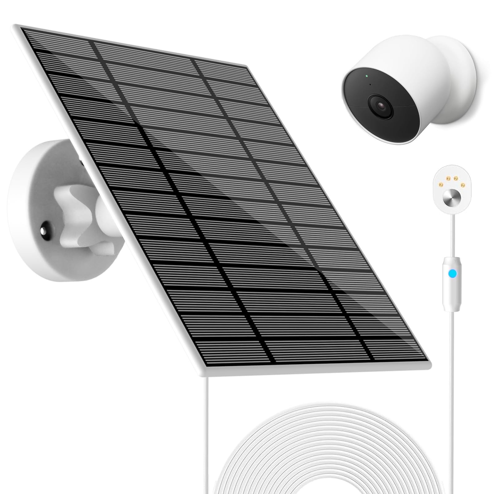 6W Solar Panel with Google Nest Outdoor & Indoor (Battery Version), Solar Pow…