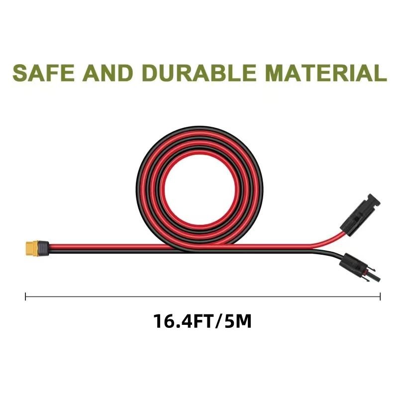 16 AWG XT60 Female to Solar Connector Solar Panel Extension Charging Cable