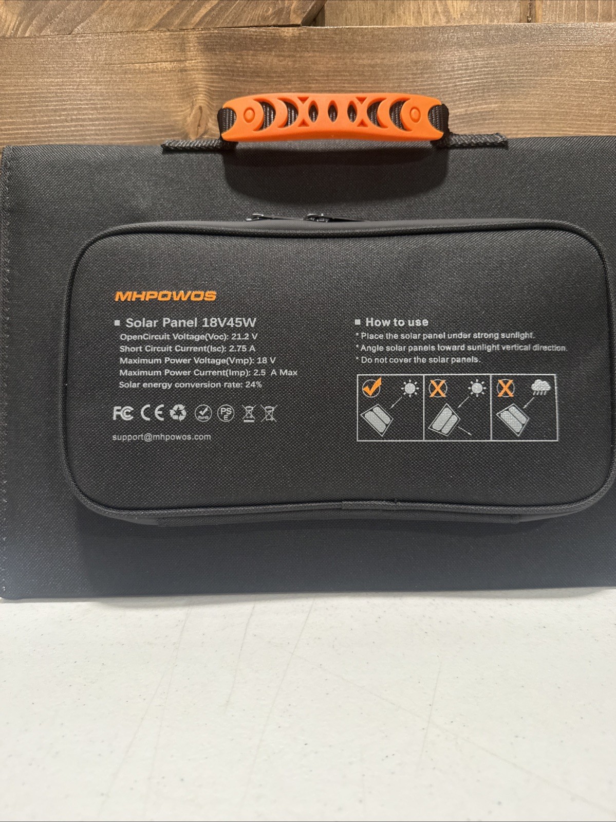 MHPOWOS Camping Solar Panel Power Bank 18V45W Solar System Kit, NEW