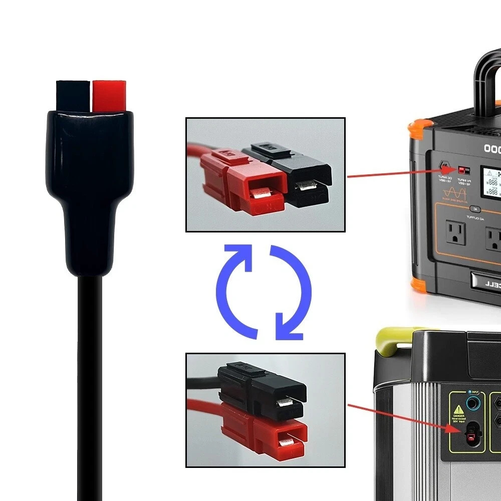 Anderson PowerPole to DC8020 8.0mm x 2.0mm Male Solar Charging Cable for Jackery
