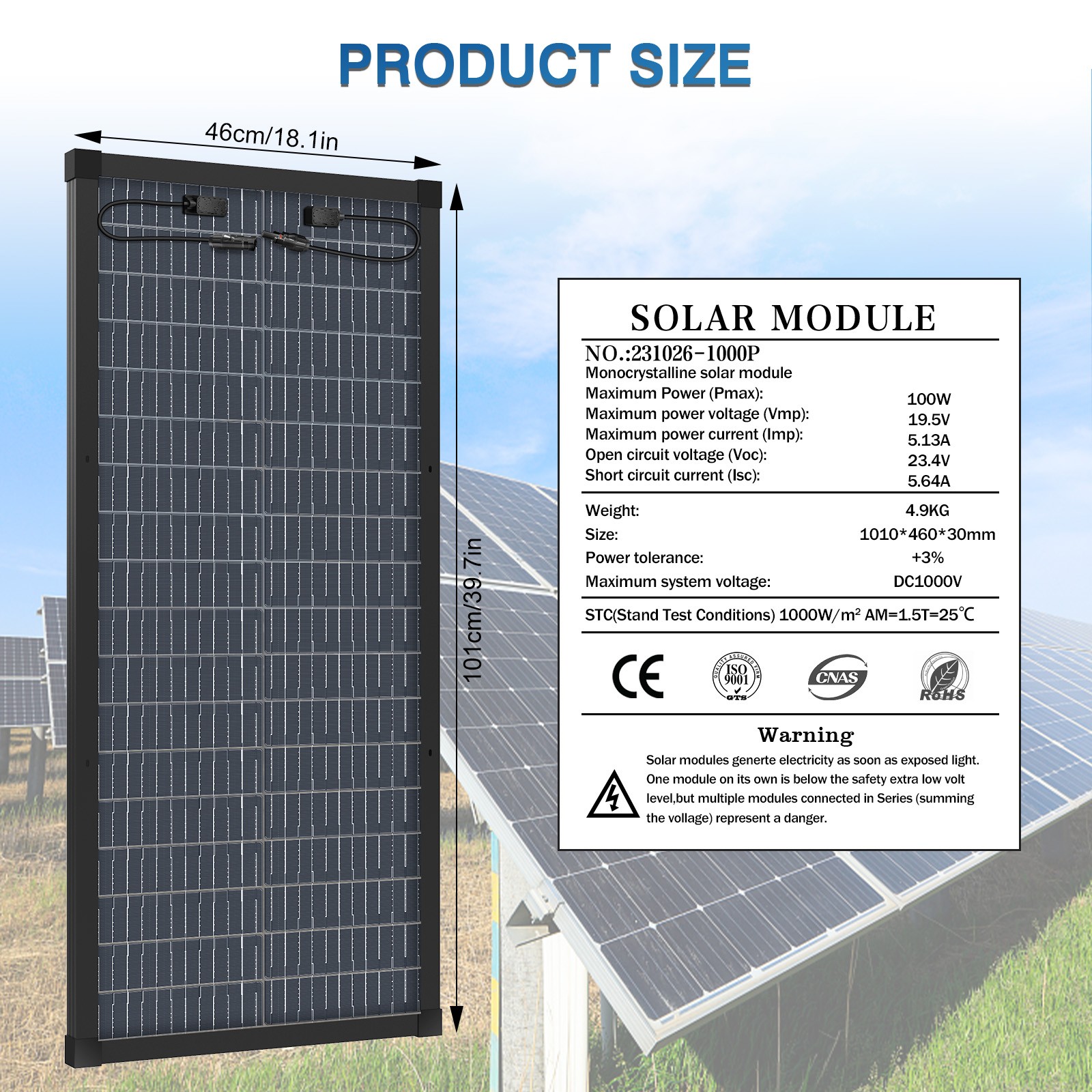 2Pack 100W Bifacial 200W Solar Panel Mono 18V 18BB N-Type PV Home RV Off Grid US