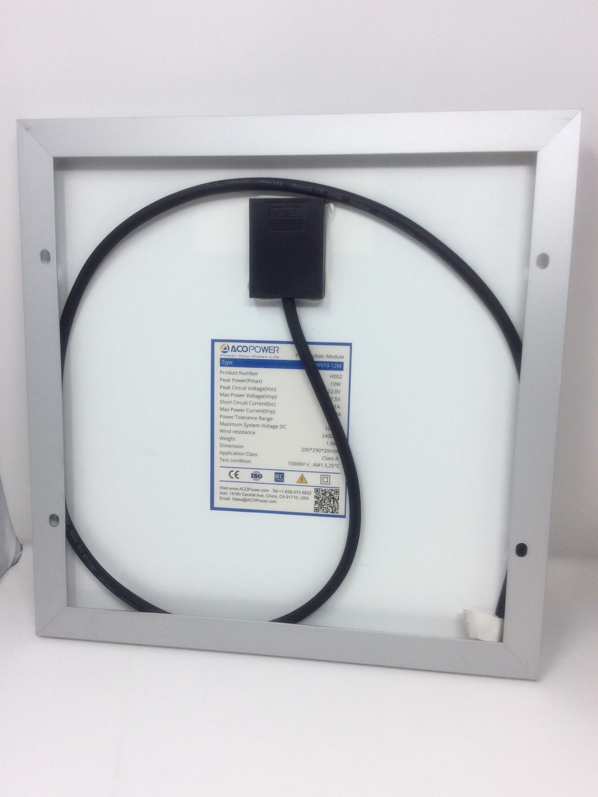 ACOPOWER 10w 10Watt Mono Solar Panel for 12V Battery Charging RV Boat, Off Grid