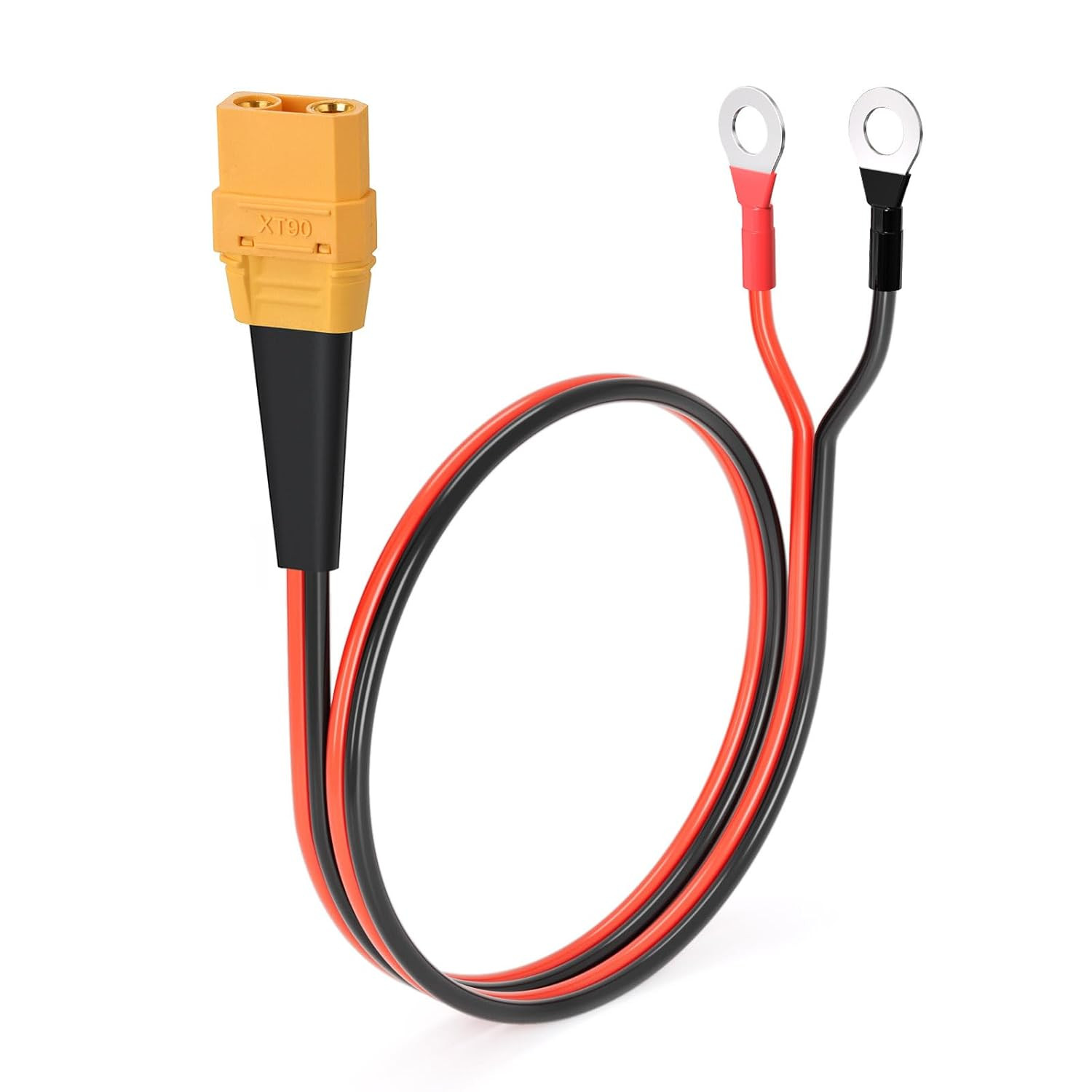 ELFCULB XT90 to O Ring Terminal Cable, 10AWG XT90 Female Connector to O Ring for