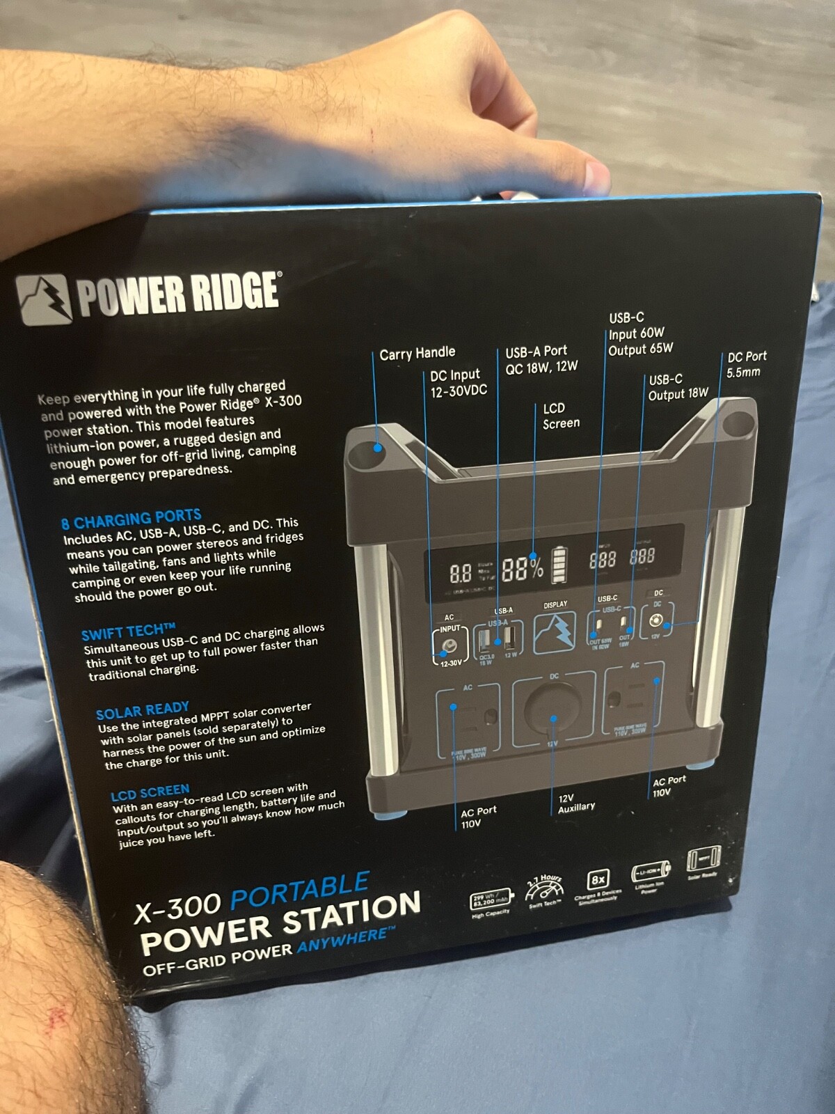 POWER RIDGE X-300 POWER STATION OFF-GRID PORTABLE 299WH LITHIUM-ION BATTERY NEW