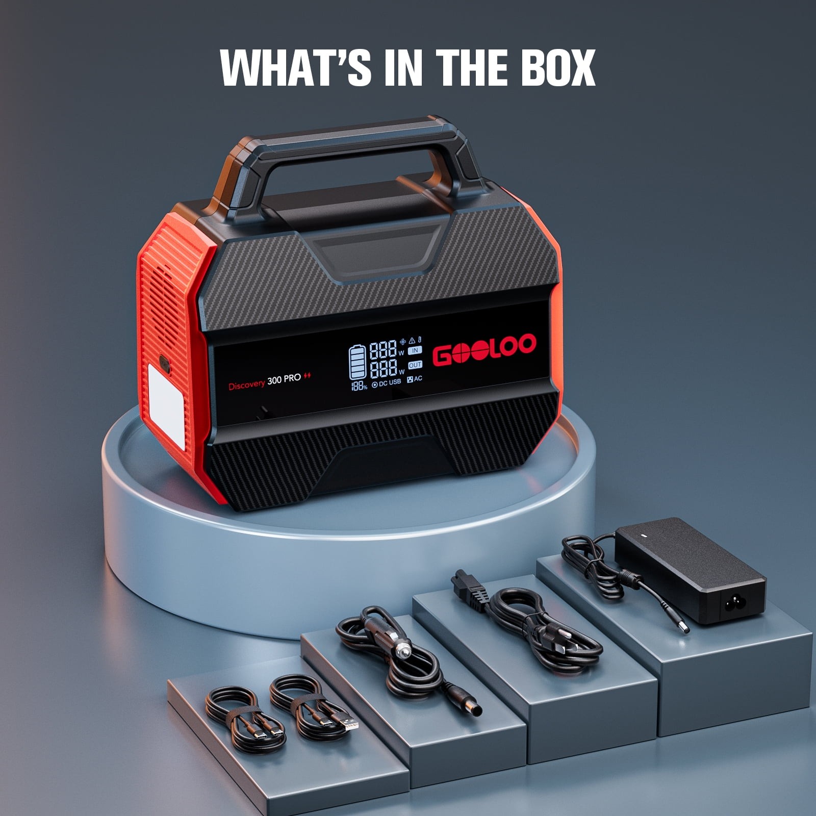 GOOLOO Discovery 300 PRO Power Station 230Wh Solar Generator with 300W AC Output
