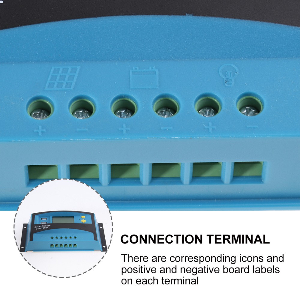 1Pcs Solar Panel Regulating Charge Controller with Dual USB Durable Blue Design