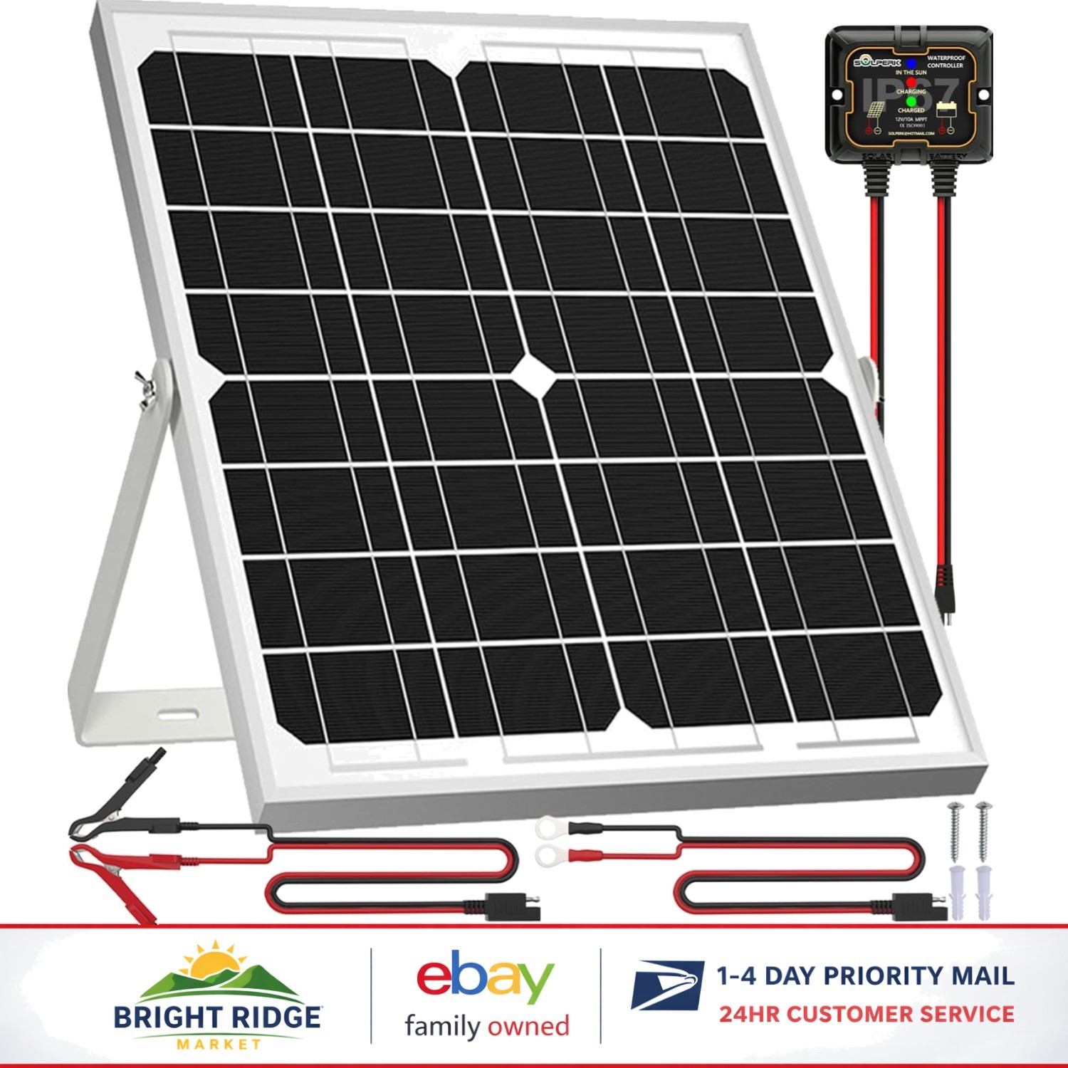 20W Monocrystalline Solar Panel with Smart Controller for Vehicle Battery Care
