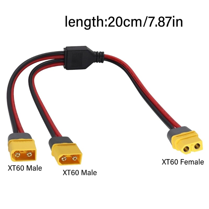 XT60 20cm Y Wire with PVC Cover for Common XT60 Line Work Use