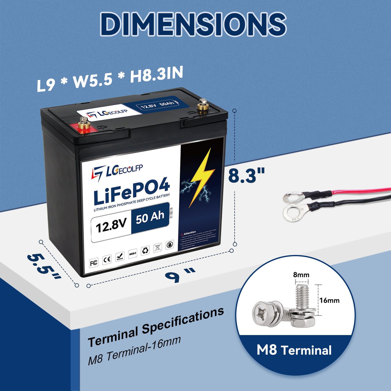 Solar 12V 50Ah 100Ah Lithium Lifepo4 Battery Pack with BMS for RV Marine System