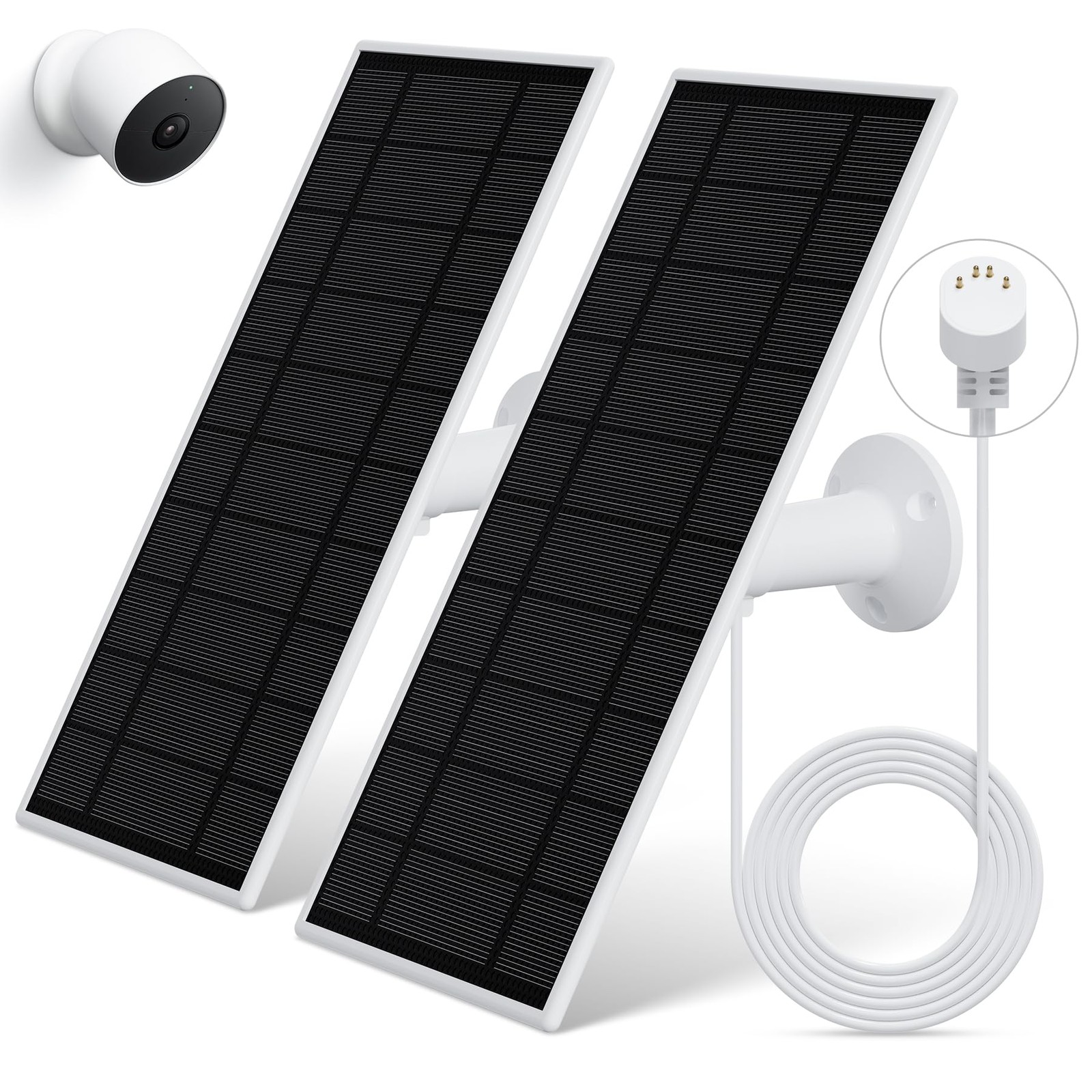Solar Panel for Google Nest Camera, 2Pack Upgraded Solar Power Charger for Go…