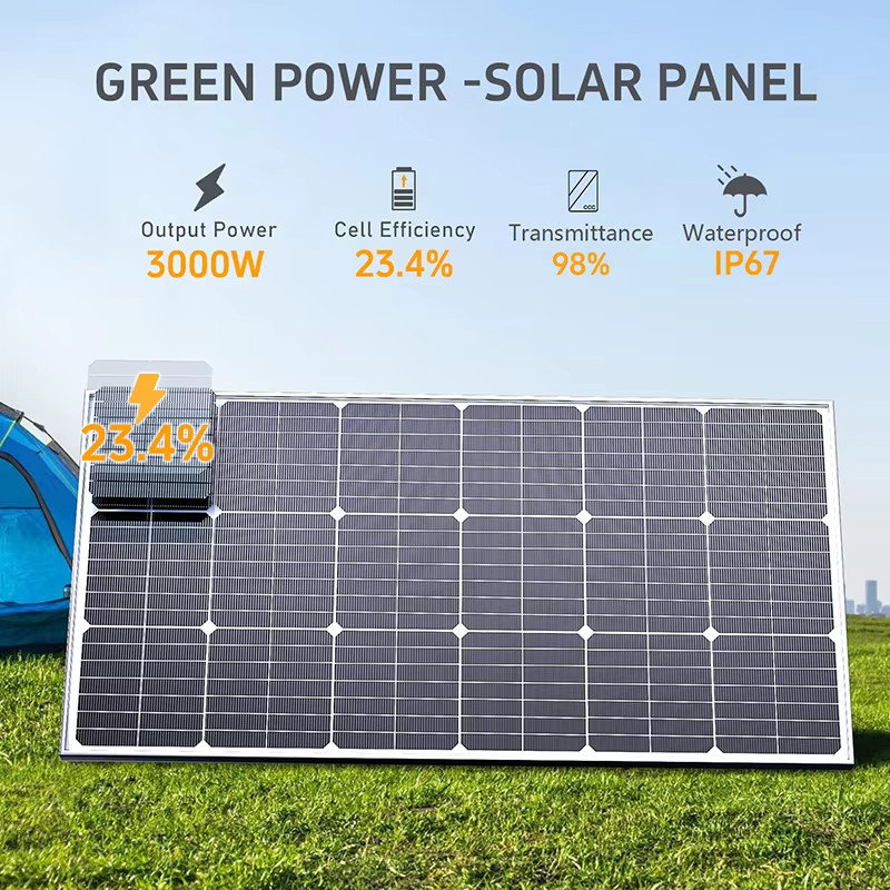 6000W Solar Panel 18V 3KW Portable Flexible Charging for RV Outdoor Camping