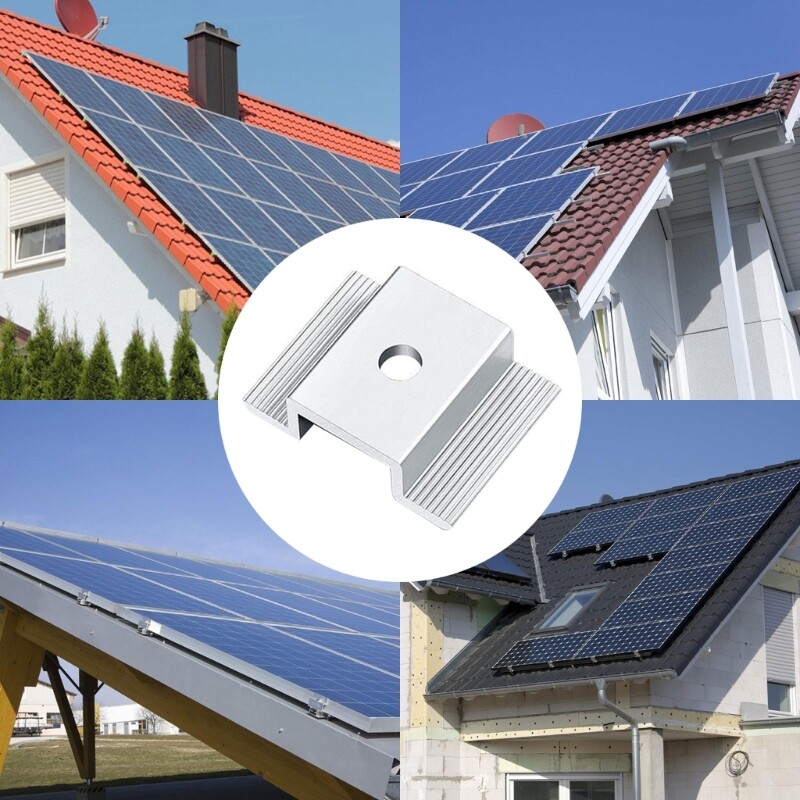 12pcs Solar Panel Mounting Clamps With High Strength Aluminum Alloy Materials