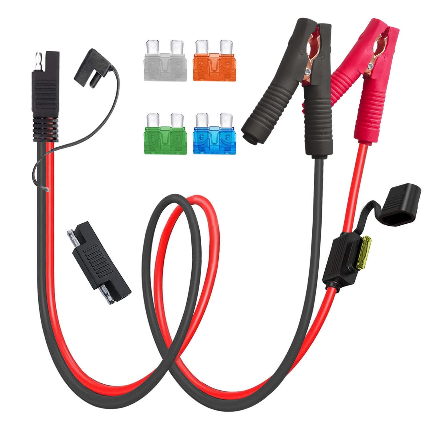 10AWG SAE Adapter to Alligator Clips Connector Cable,Battery Alligator Clip t…