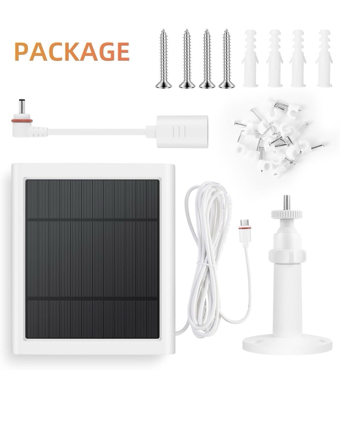 Solar Panels For Cameras Usb-c And Barrel 4 Watt 10 Ft Cable